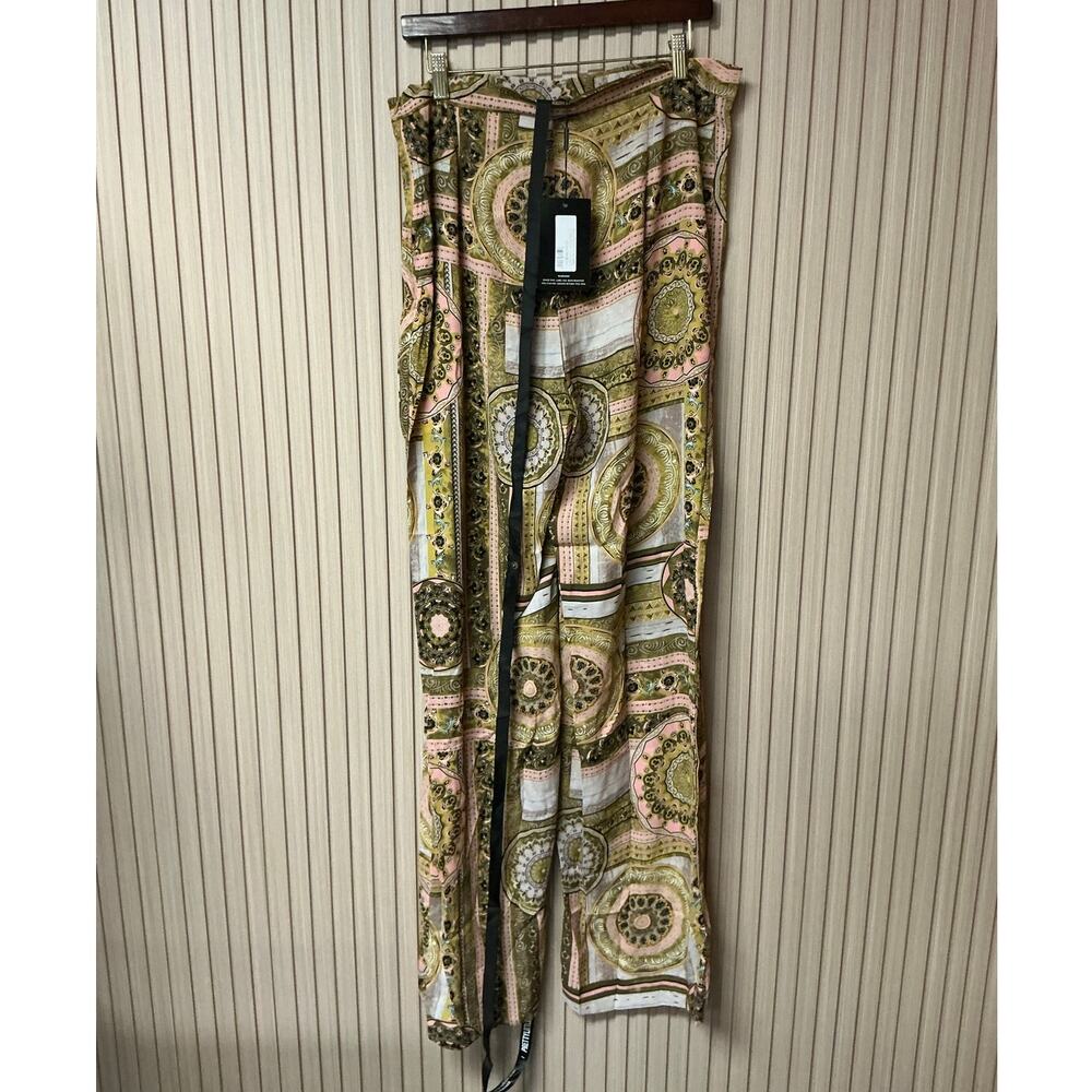 PrettyLittleThing Multi Chain Print Wide Leg Pants Size US 12